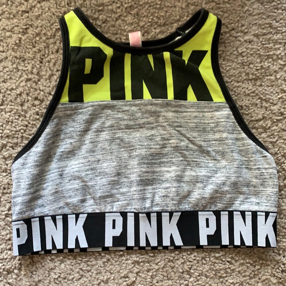 Pink sports bra